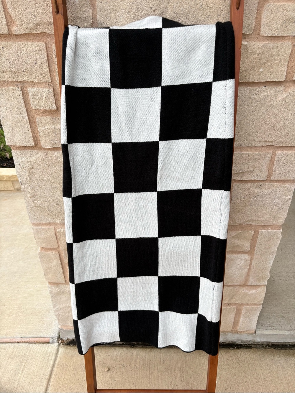 SOLD Lala Buffalo Plaid Knit Maxi Skirt | XL